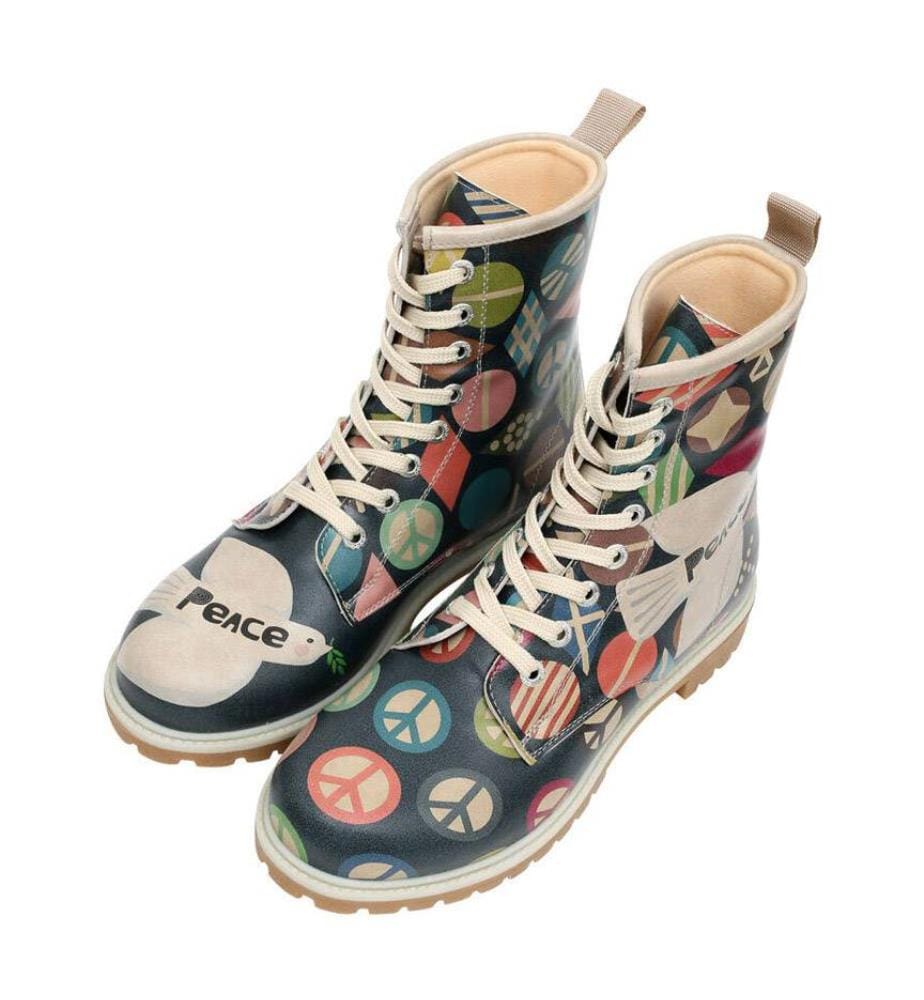 Bottes en cuir végétal - Peace - Marine