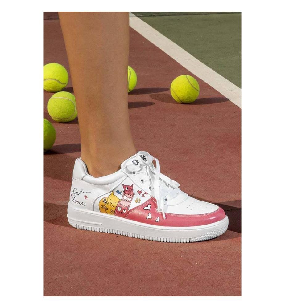 Baskets en cuir Végétal Blanc - Cat Lovers Design