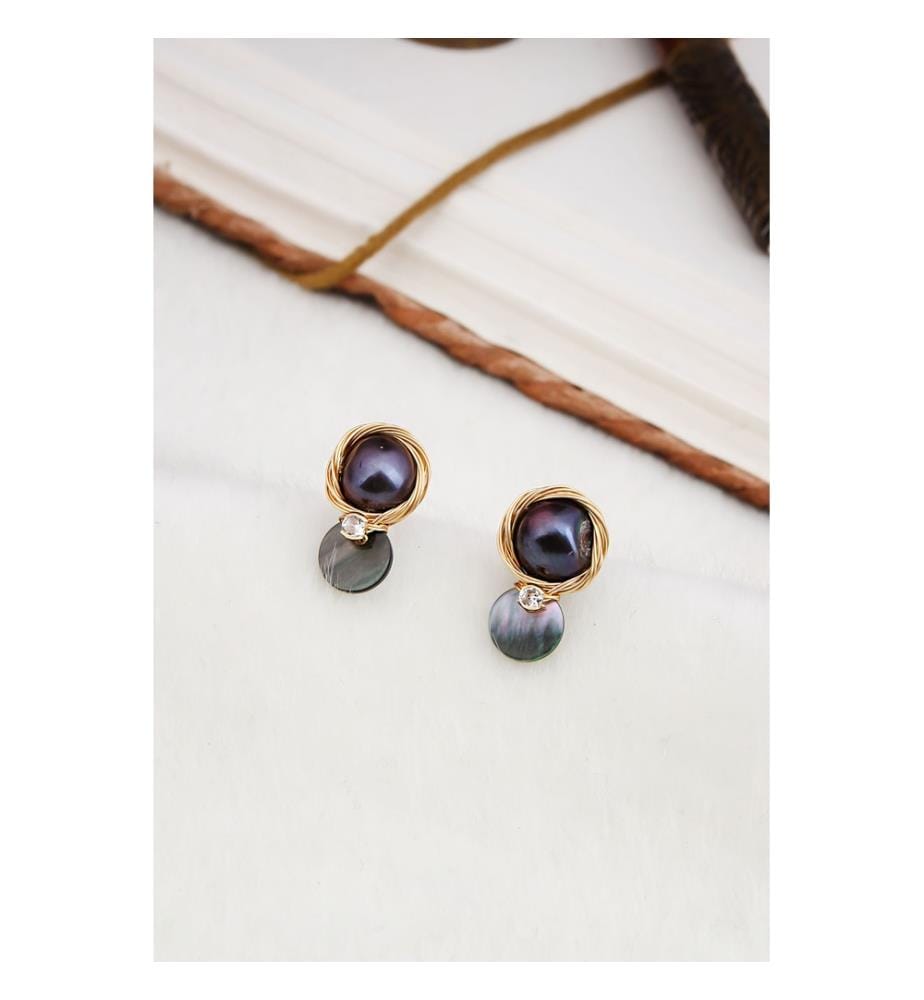 Boucles d'Oreilles en labrador - gris