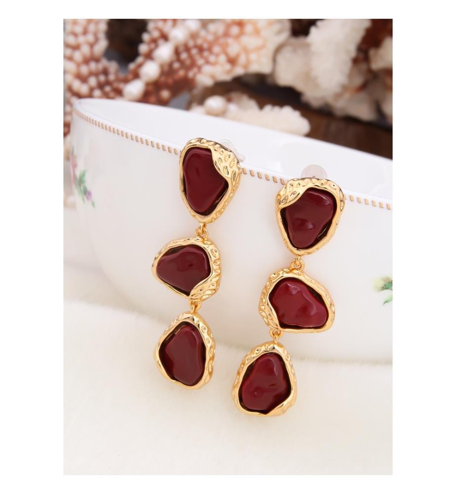 Boucles d'Oreilles en agate - marron