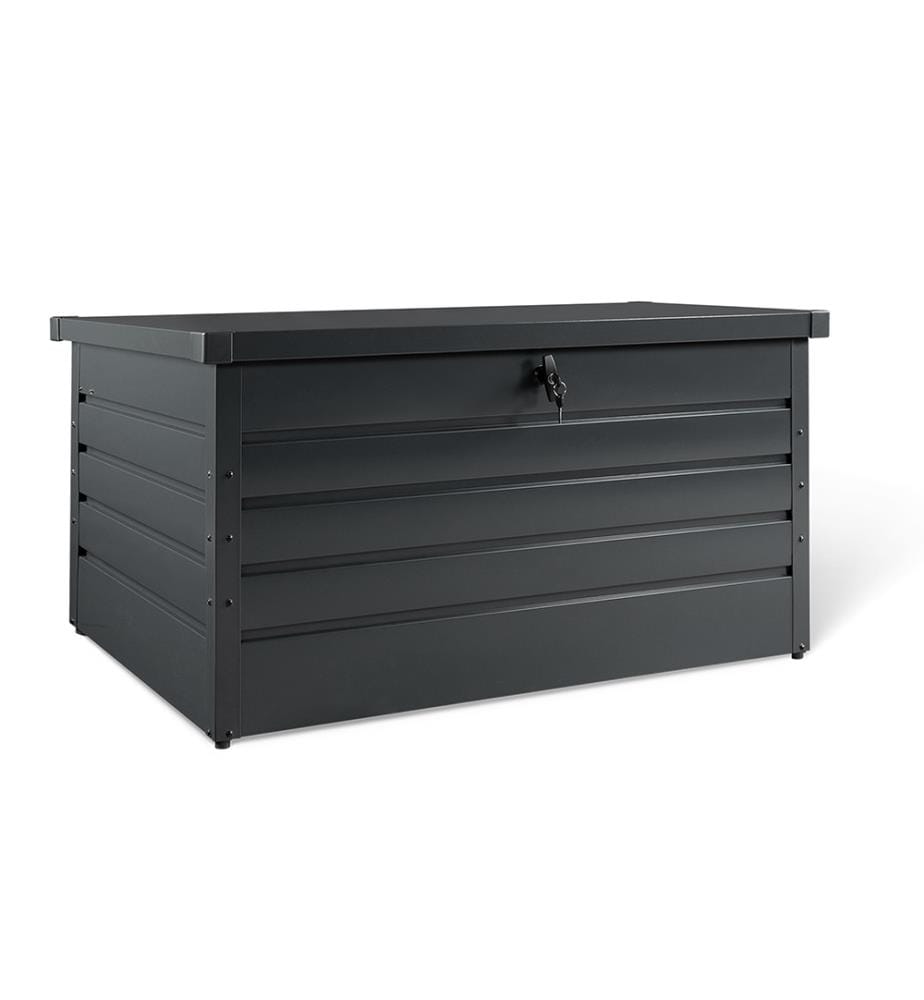 Coffre de rangement pour extérieur en métal 870L - Gris anthracite