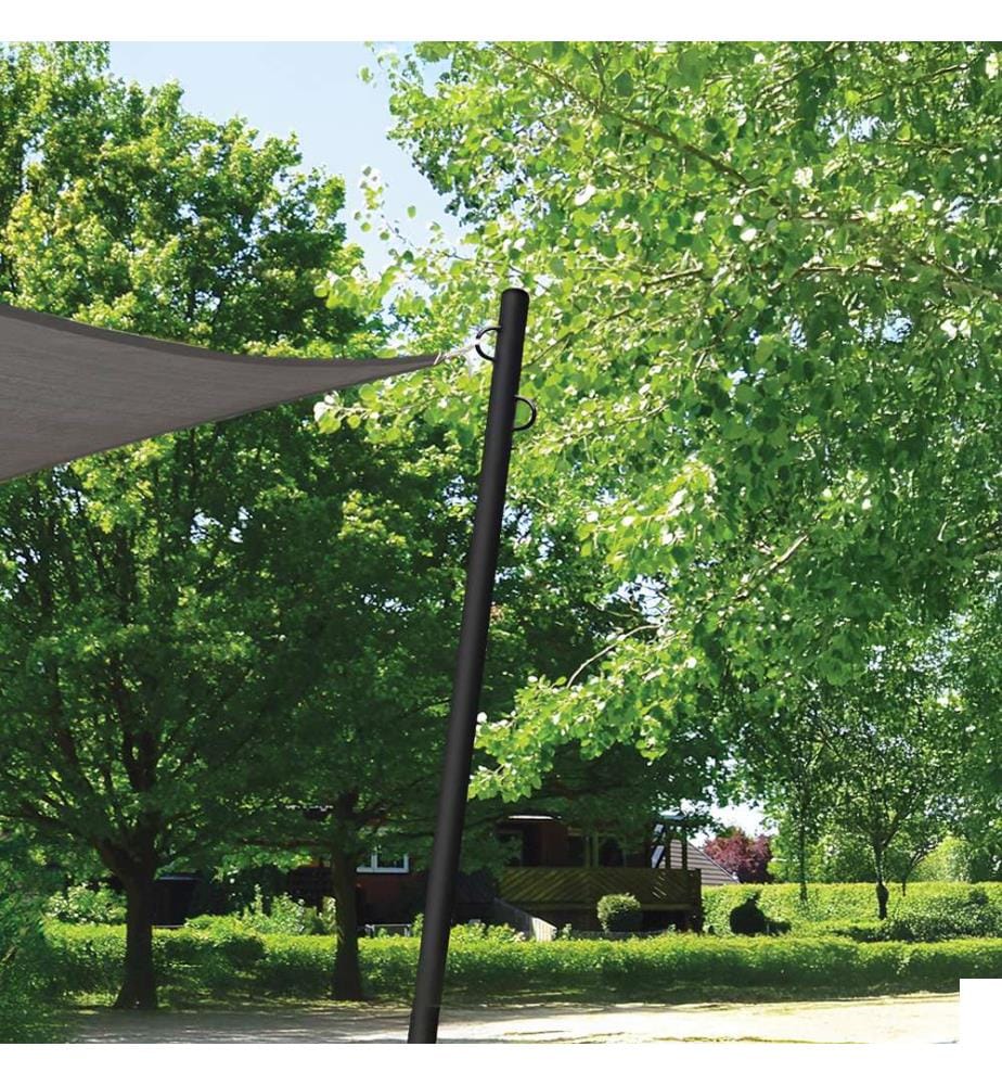 Lot de 2 Poteaux Extérieurs Pour Voile d'Ombrage - Noir