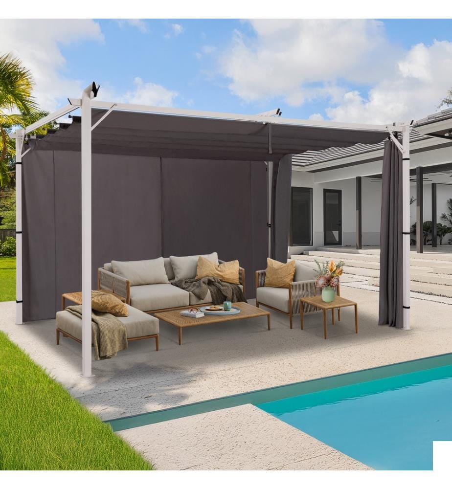 Rideau universel pour pergola Izifi x 3 m - Gris