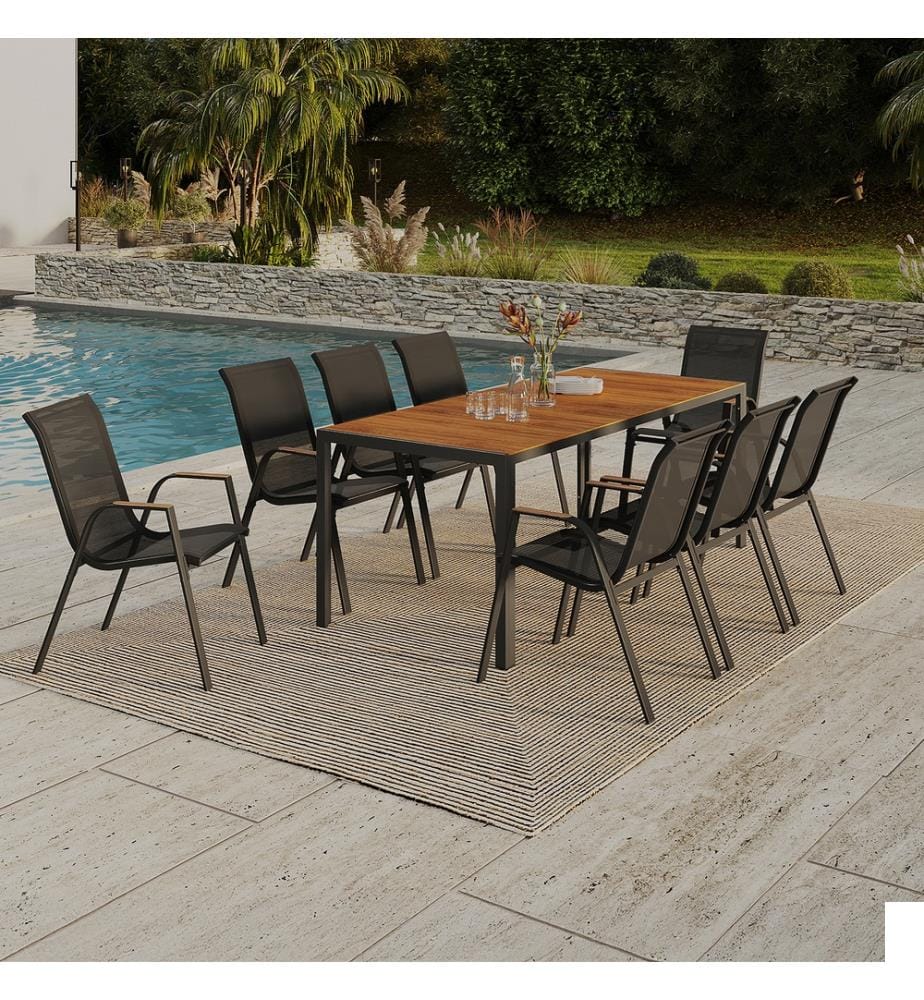 Ensemble Repas Timbia 8 Places - Noir et Brun