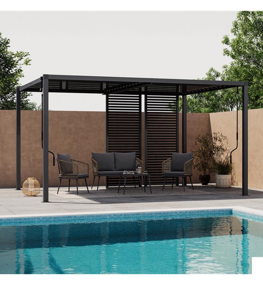 Lot de 2 Persiennes pour pergola Marina et bioclimatiques grises