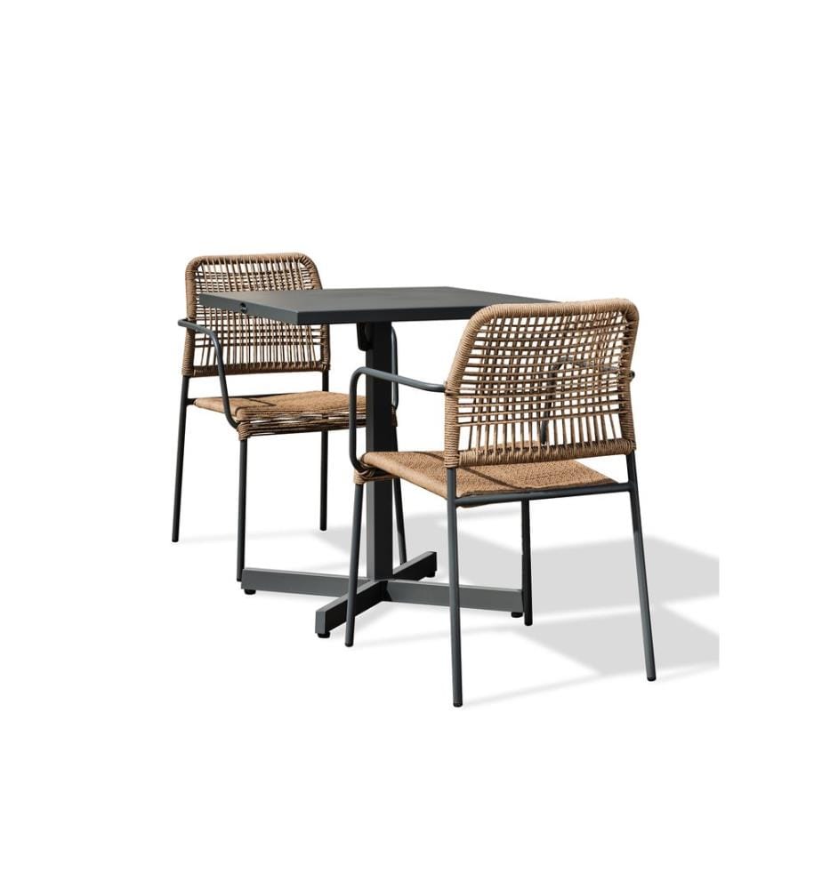 Ensemble Bistro Louise 2 Places - Gris Anthracite