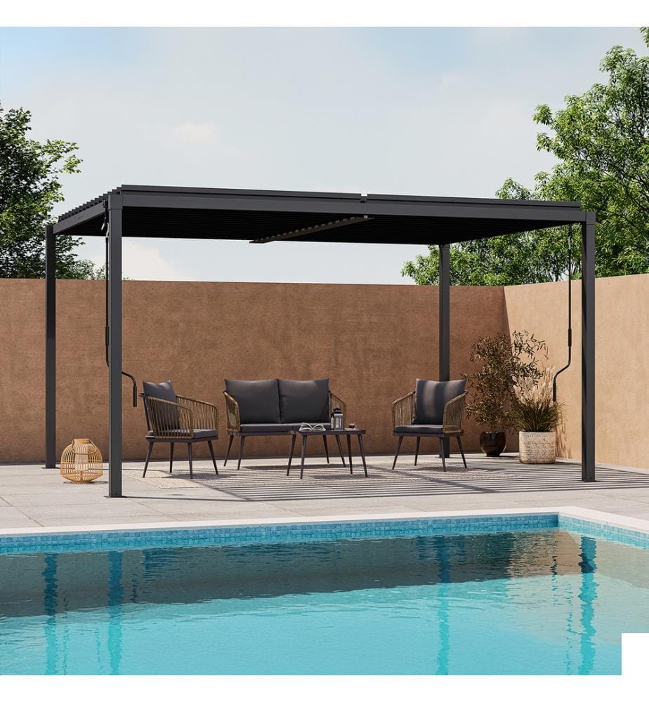 Pergola bioclimatique 3x4m acier lames orientables