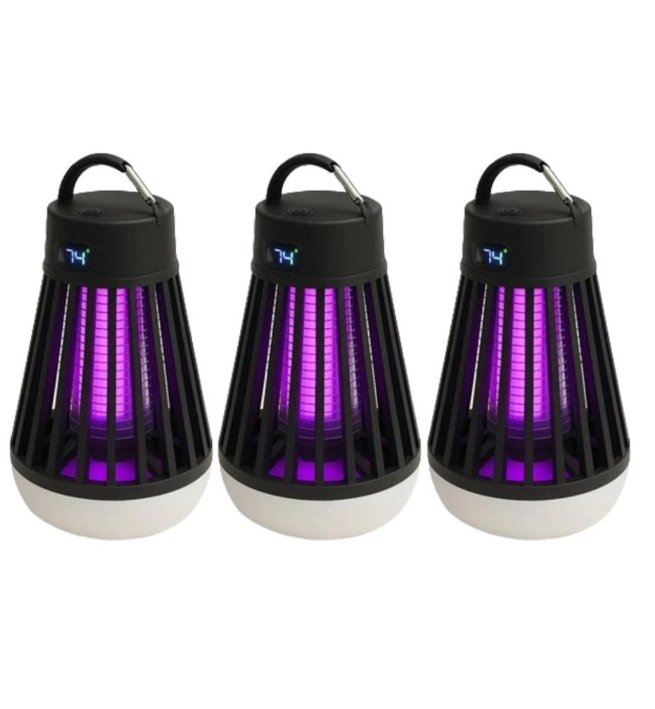 3x Lampes LED Anti-Moustiques BuzzLight - Noir