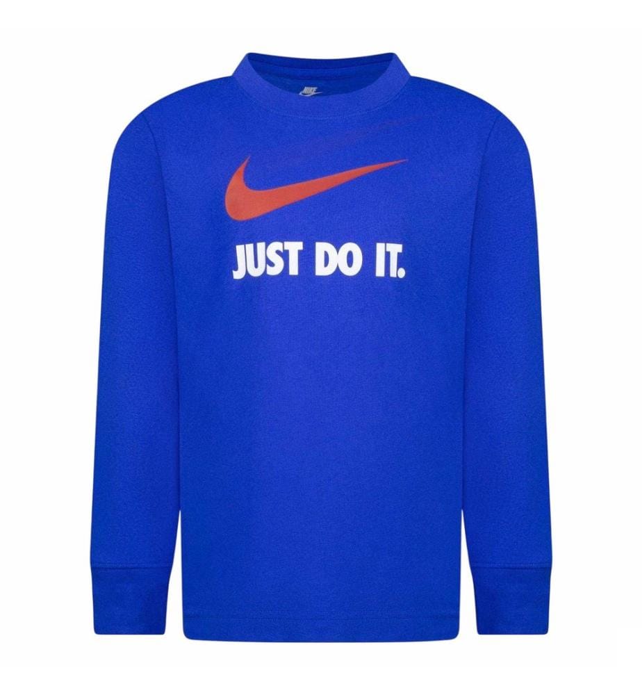 Nike - T-shirt manches longues motif/style Swoosh JUST DO IT - Enfant