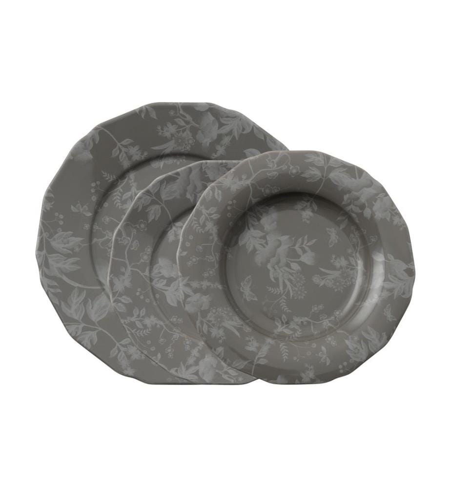 Arthur Krupp Service de table Garden Glamour 12 pièces, Gris foncé