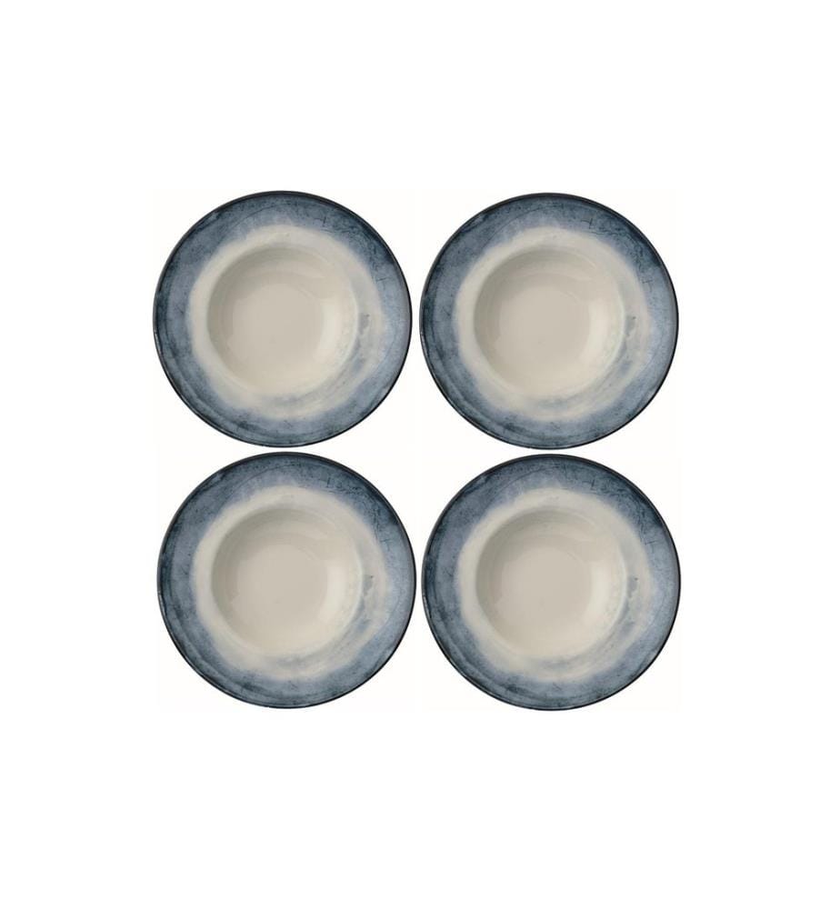 Arthur Krupp Assiette à soupe & pâtes Shade Sea Ø 27 cm, 4 pièces, Bleu/Blanc
