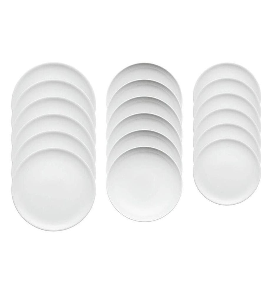 Arthur Krupp Assiette Plate Rotondo 18 pièces, Blanc