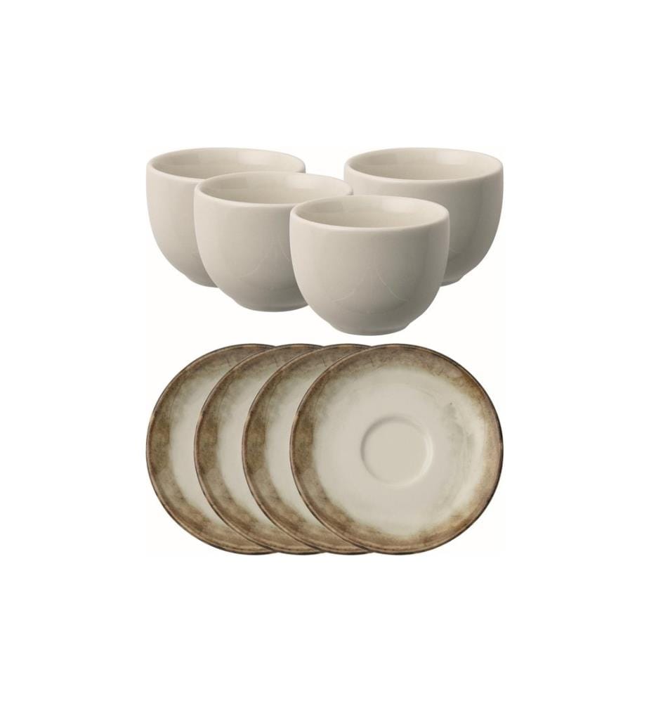Tasses à expresso Arthur Krupp Shade Earth 100 ml, 4 pièces, Marron/Blanc