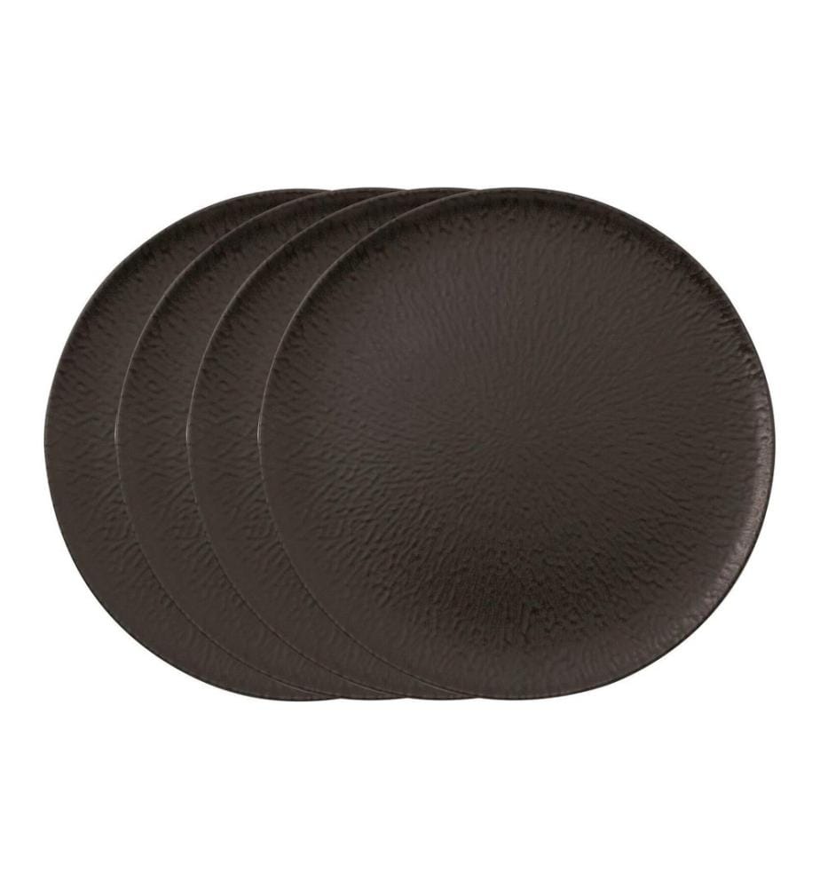 Assiettes plates Arthur Krupp Onyx 4 pièces, Noir