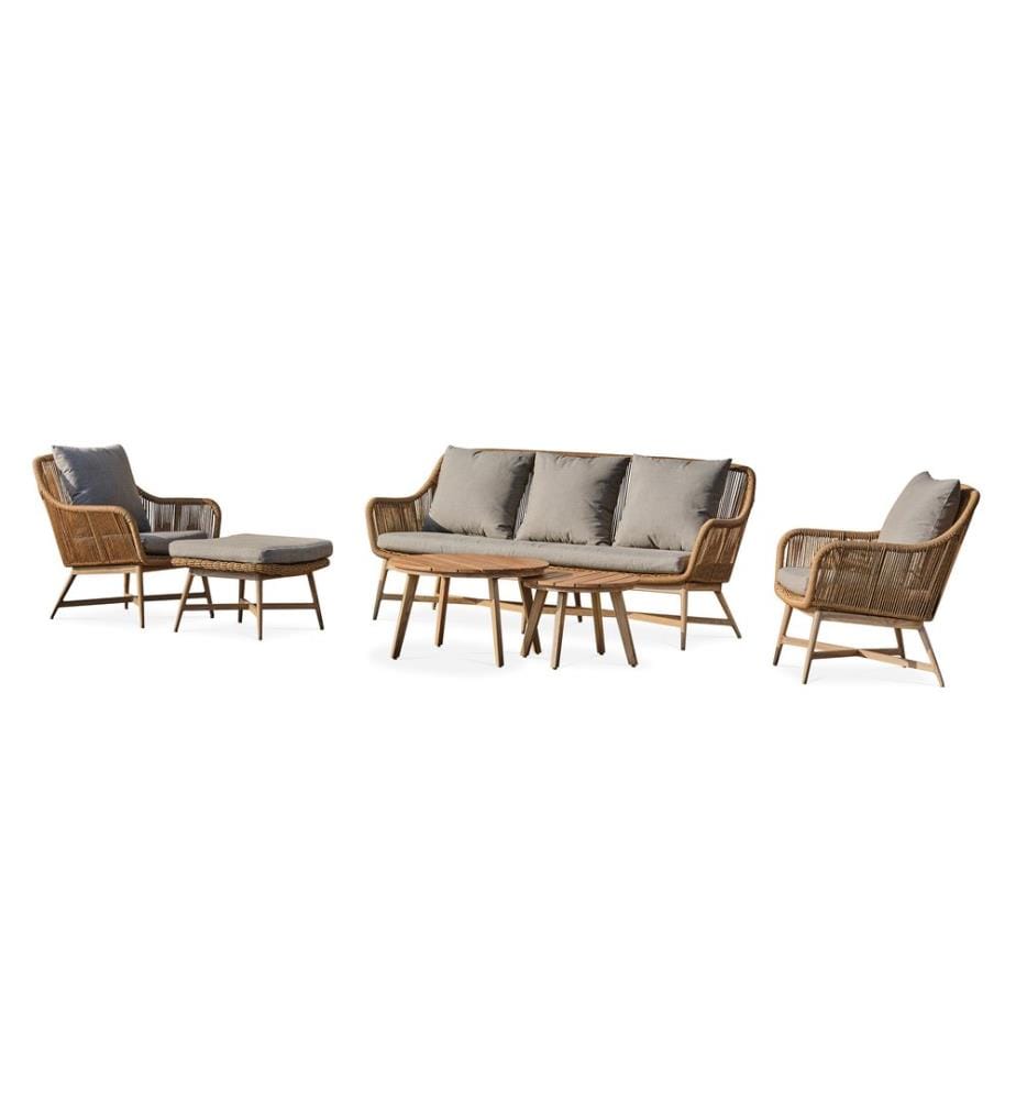 Salon Bas de Jardin Palmas 5 Places - Marron