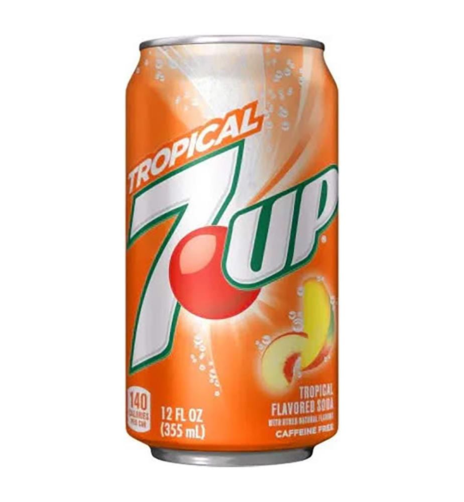 Lot de 12 USA 7Up Tropical - 355ml - ohne Landessprache Sticker