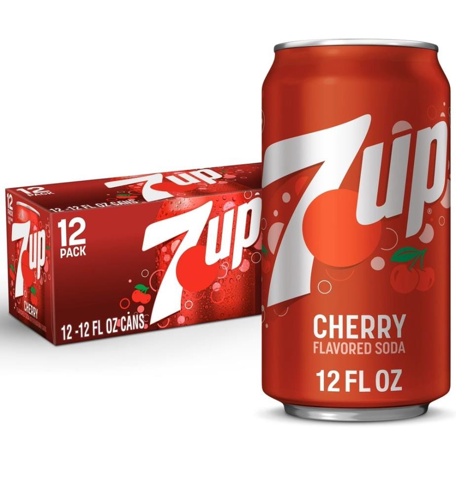 12 x USA 7Up Cherry - 355ml - sans sticker langue locale