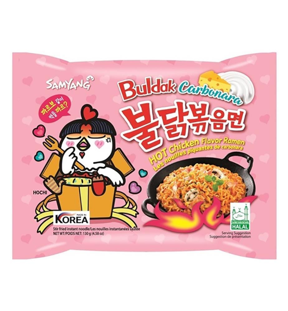40x Samyang Buldak Hot Chicken Ramen Carbonara paquet de 5 - 130g - HALAL