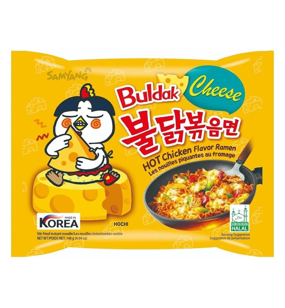 40x Samyang Buldak Hot Chicken Ramen Cheese paquet de 5 - 140g - HALAL