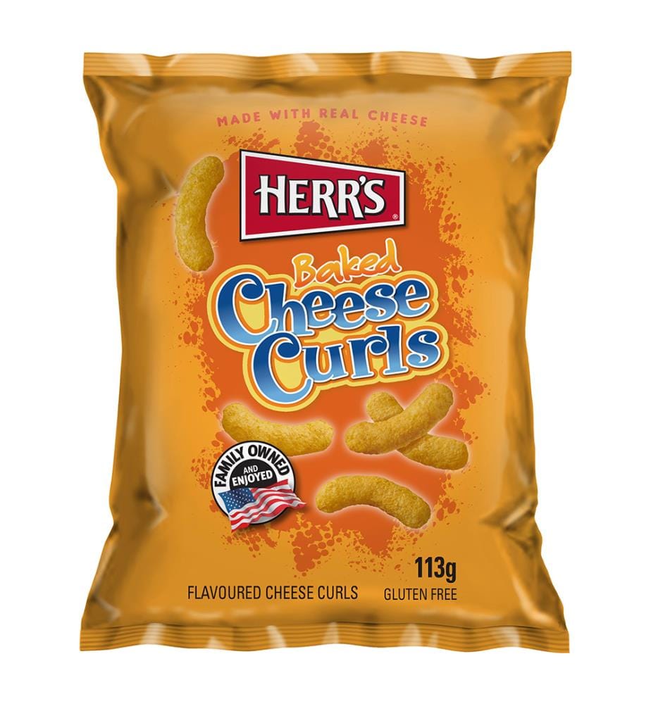 Lot de 12 Herr's Baked cheese curls - 113g
