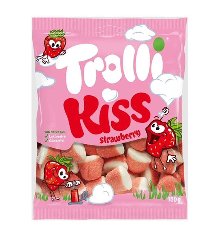 Lot de 18 Trolli Strawberry Kiss Beutel - 150g