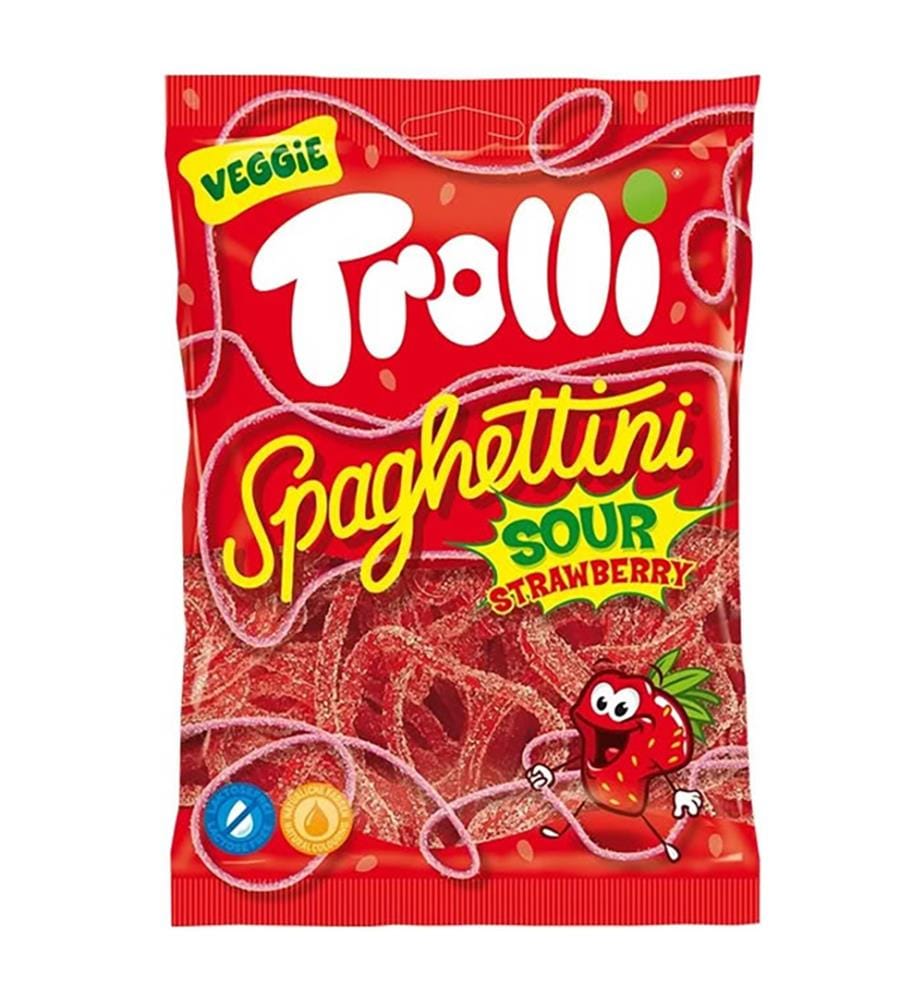Lot de 30 Trolli Spaghettini Sour Erdbeer Beutel - 100g