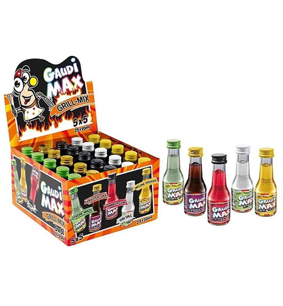 25x Gaudi Max Grill Mix Liqueur 17-20% Vol., 5x5 - 20ml