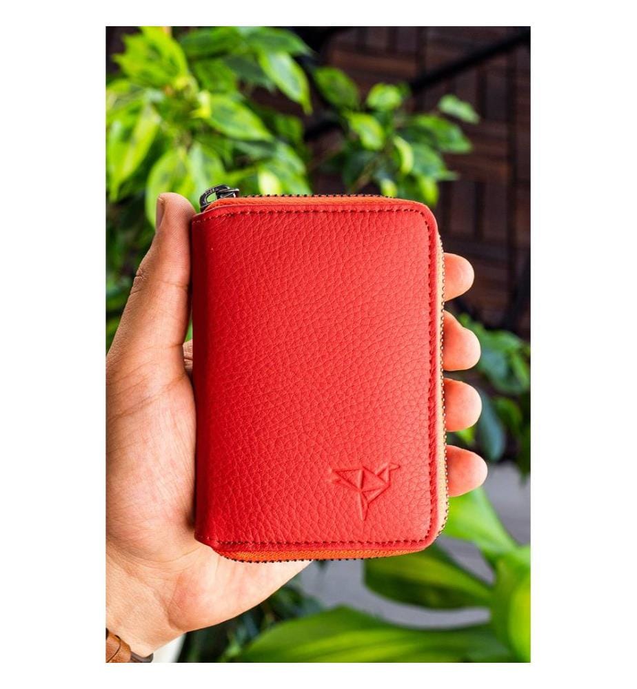Porte-cartes, 100 % cuir véritable, rose poudré