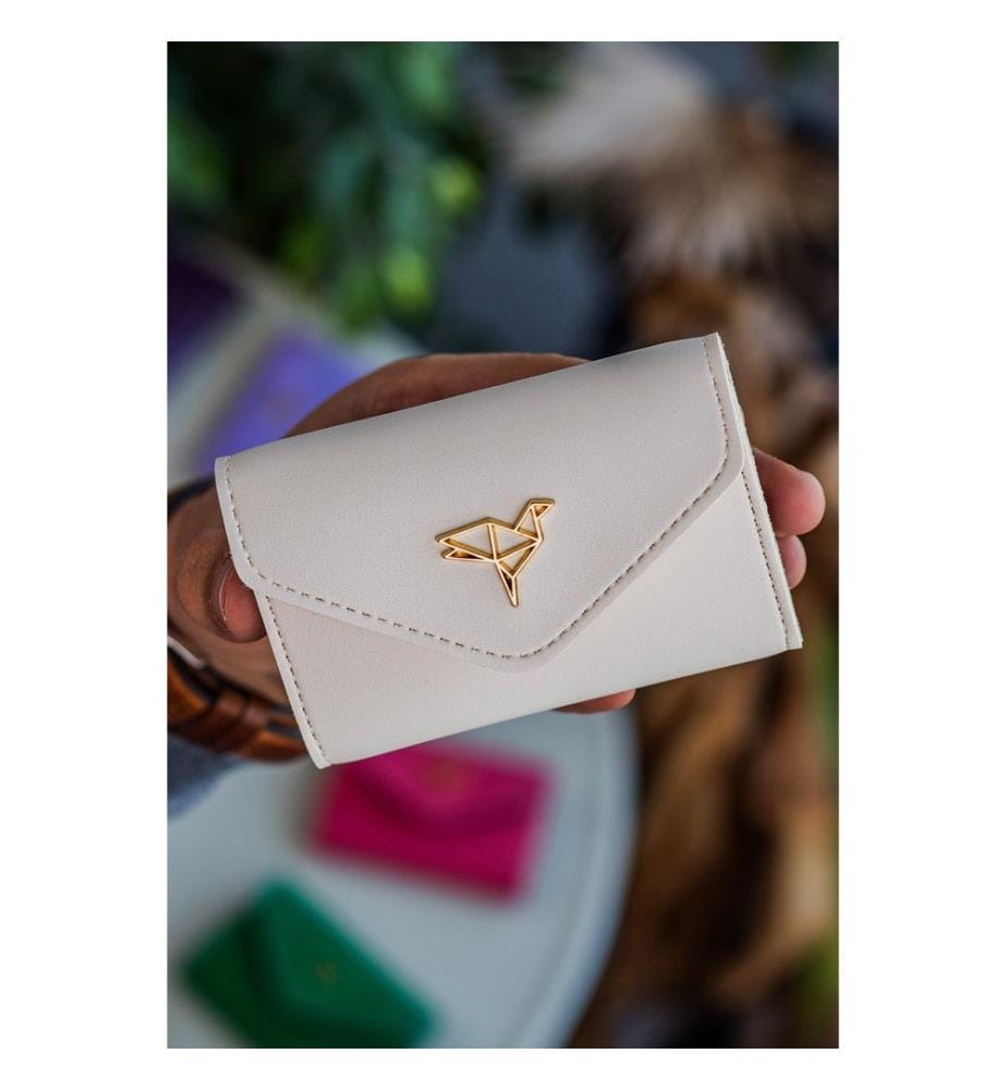 Portefeuille femme, 100 % cuir PU, beige