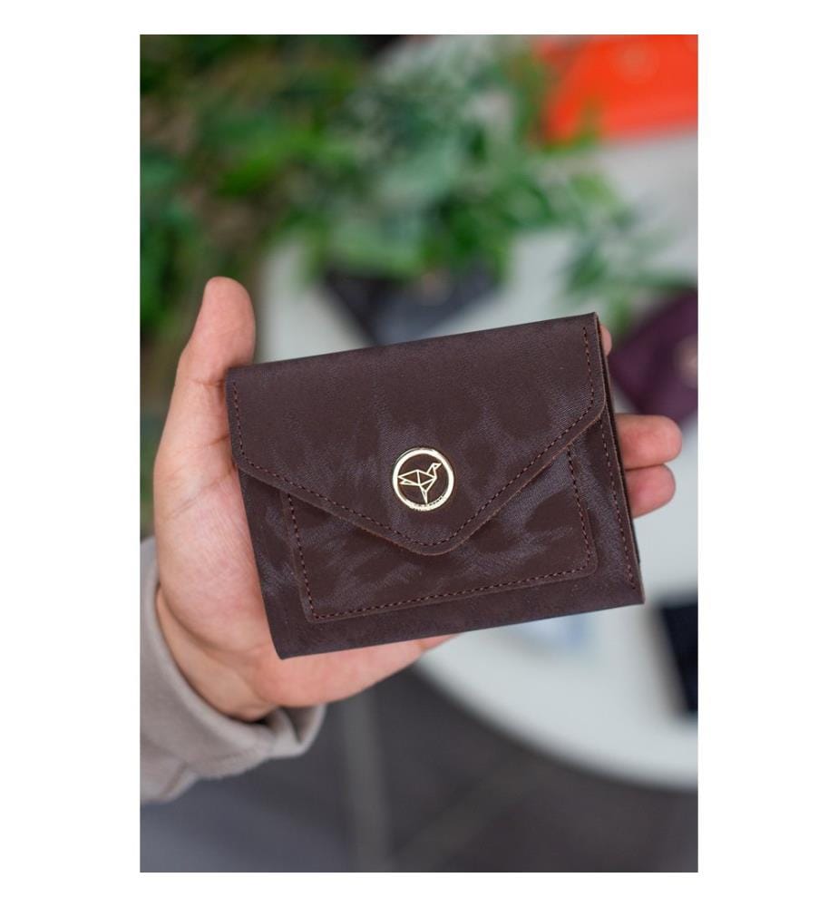 Portefeuille femme, 100 % cuir PU, marron, motif léopard