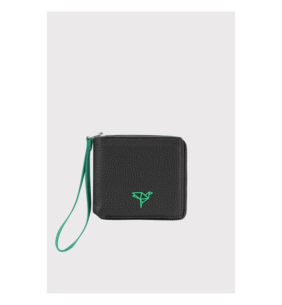 Portefeuille femme, 100 % cuir PU, vert