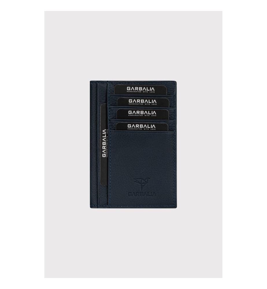Portefeuille femme, 100 % cuir véritable, bleu marine