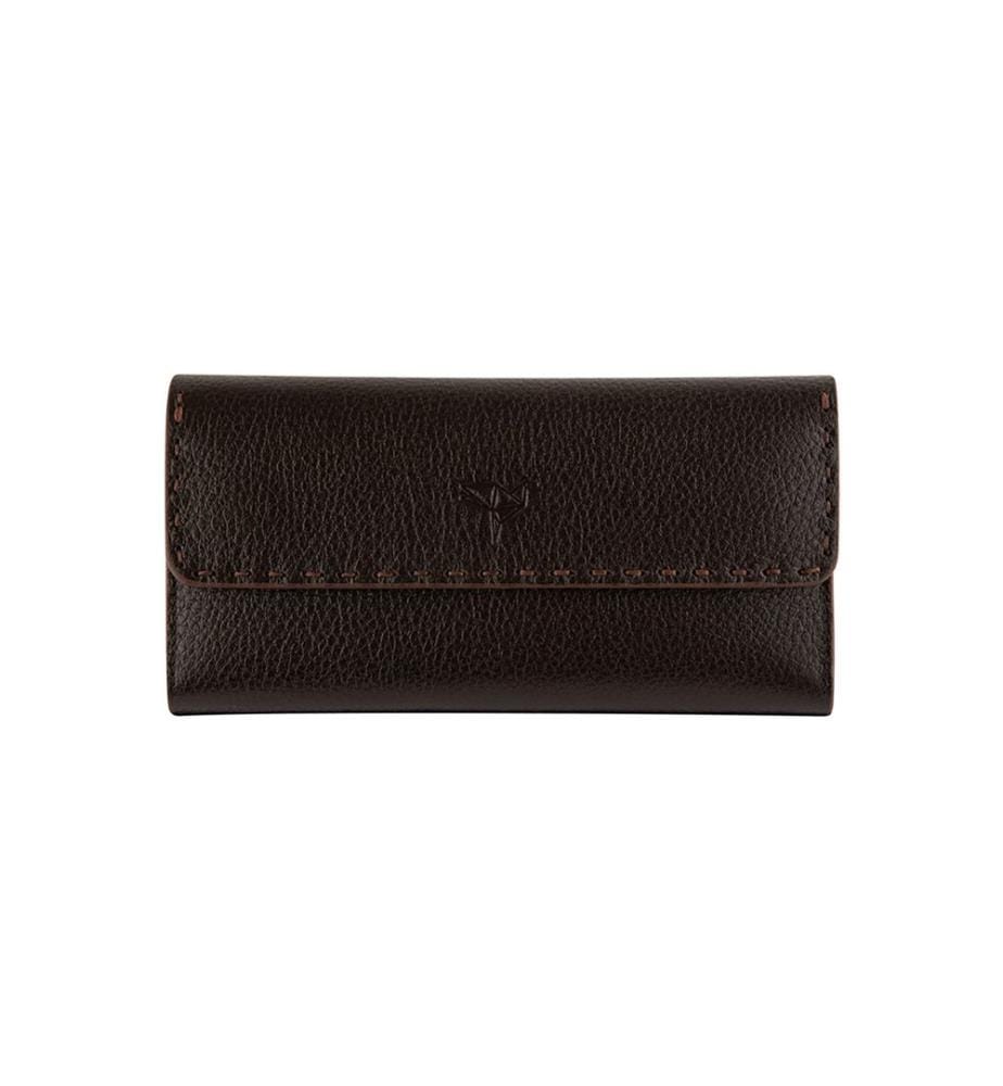 Portefeuille femme, 100 % cuir véritable, marron