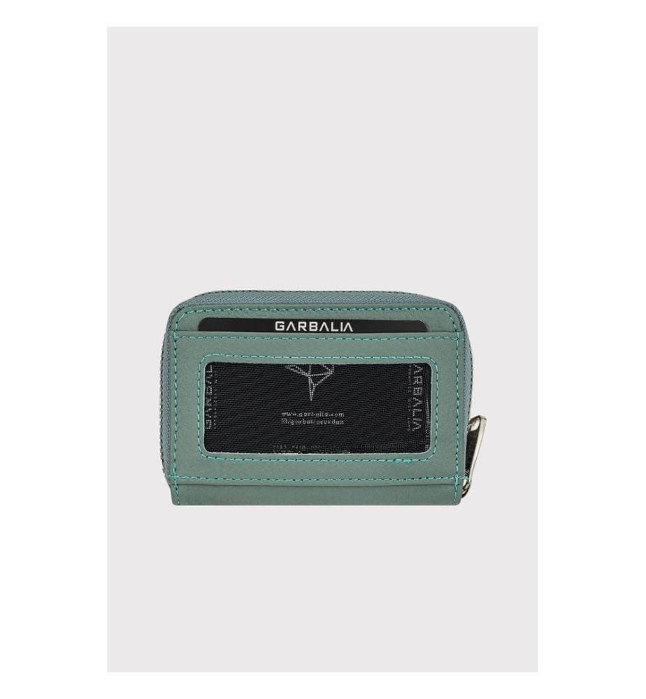 Portefeuille femme, 100 % cuir véritable, menthe