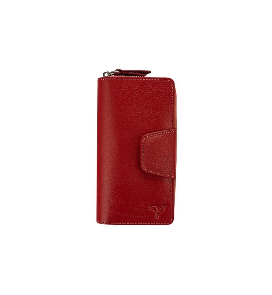Portefeuille femme, 100 % cuir véritable, rose poudré