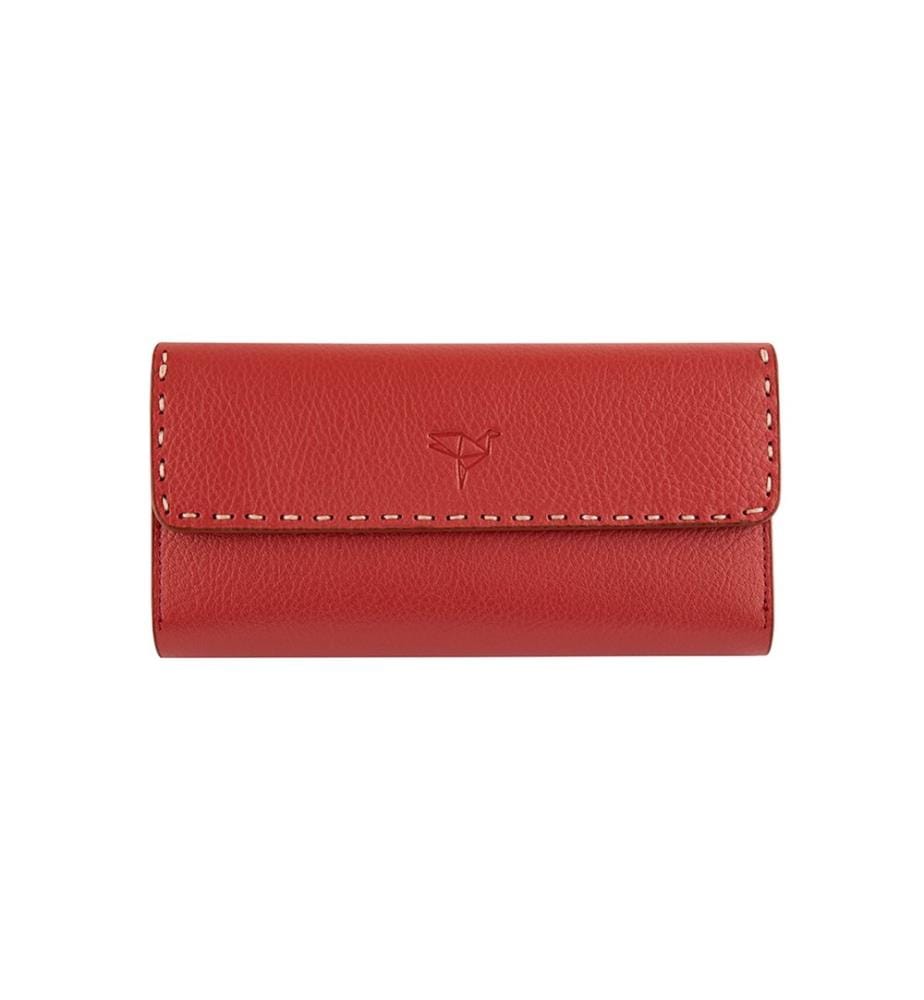 Portefeuille femme, 100 % cuir véritable, rose poudré