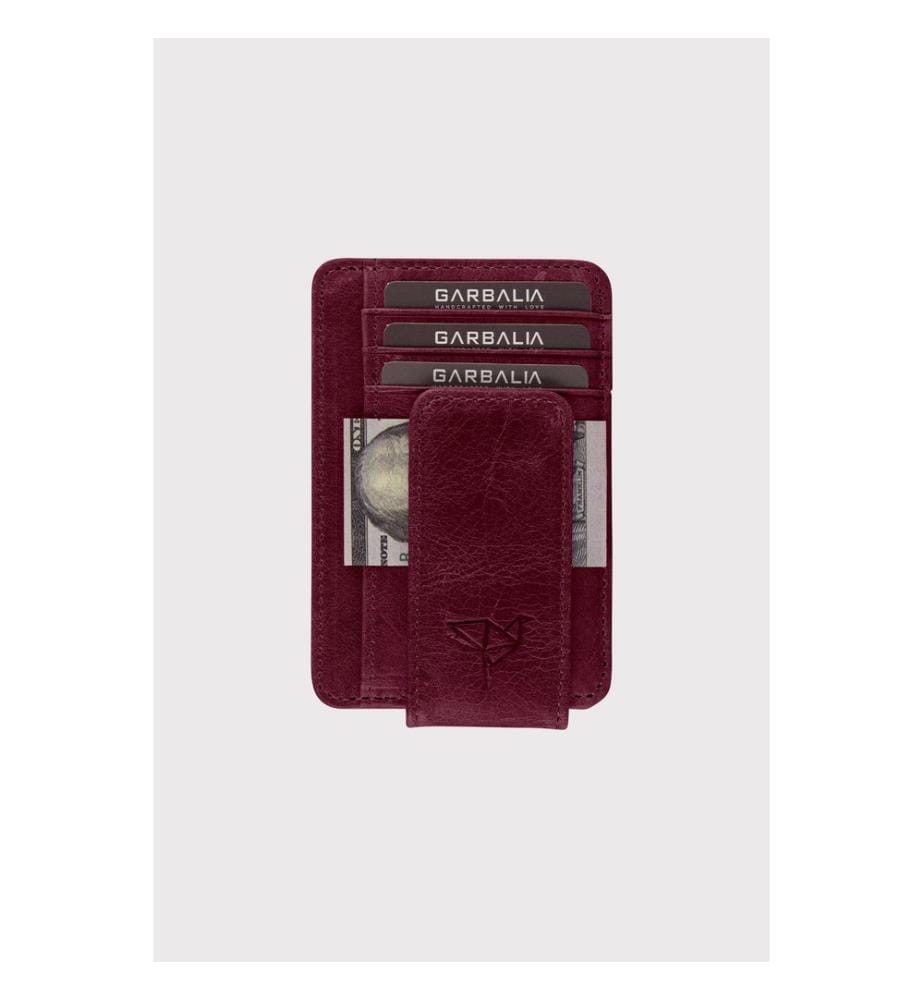 Portefeuille homme, 100 % cuir véritable, bordeaux