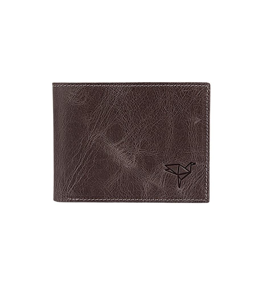 Portefeuille homme, 100 % cuir véritable, gris