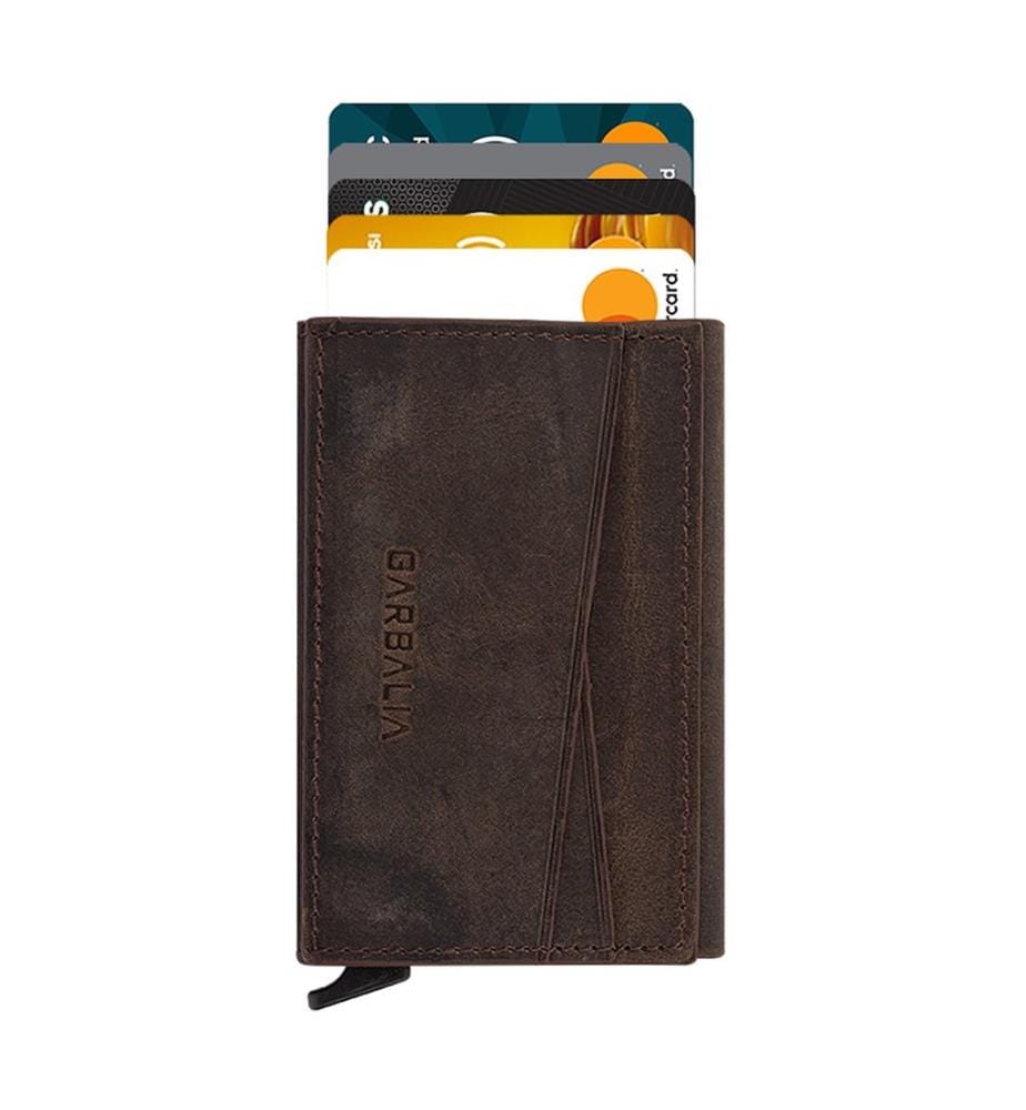Portefeuille homme, 100 % cuir véritable, marron