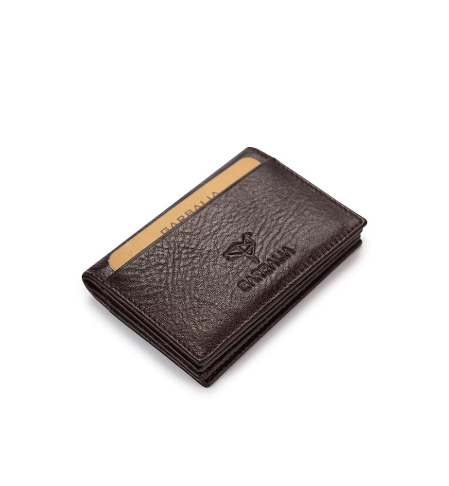 Portefeuille homme, 100 % cuir véritable, marron