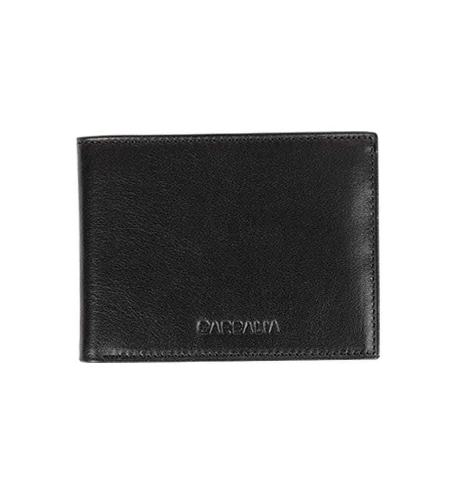 Portefeuille homme, 100 % cuir véritable, noir