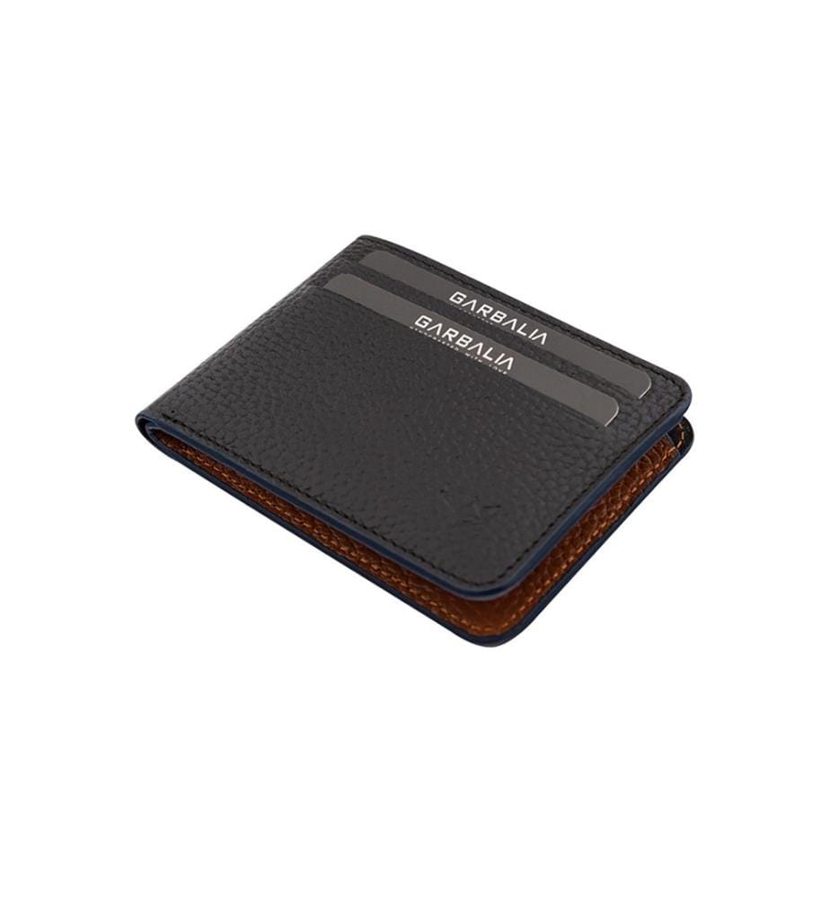 Portefeuille homme, 100 % cuir véritable, noir et beige