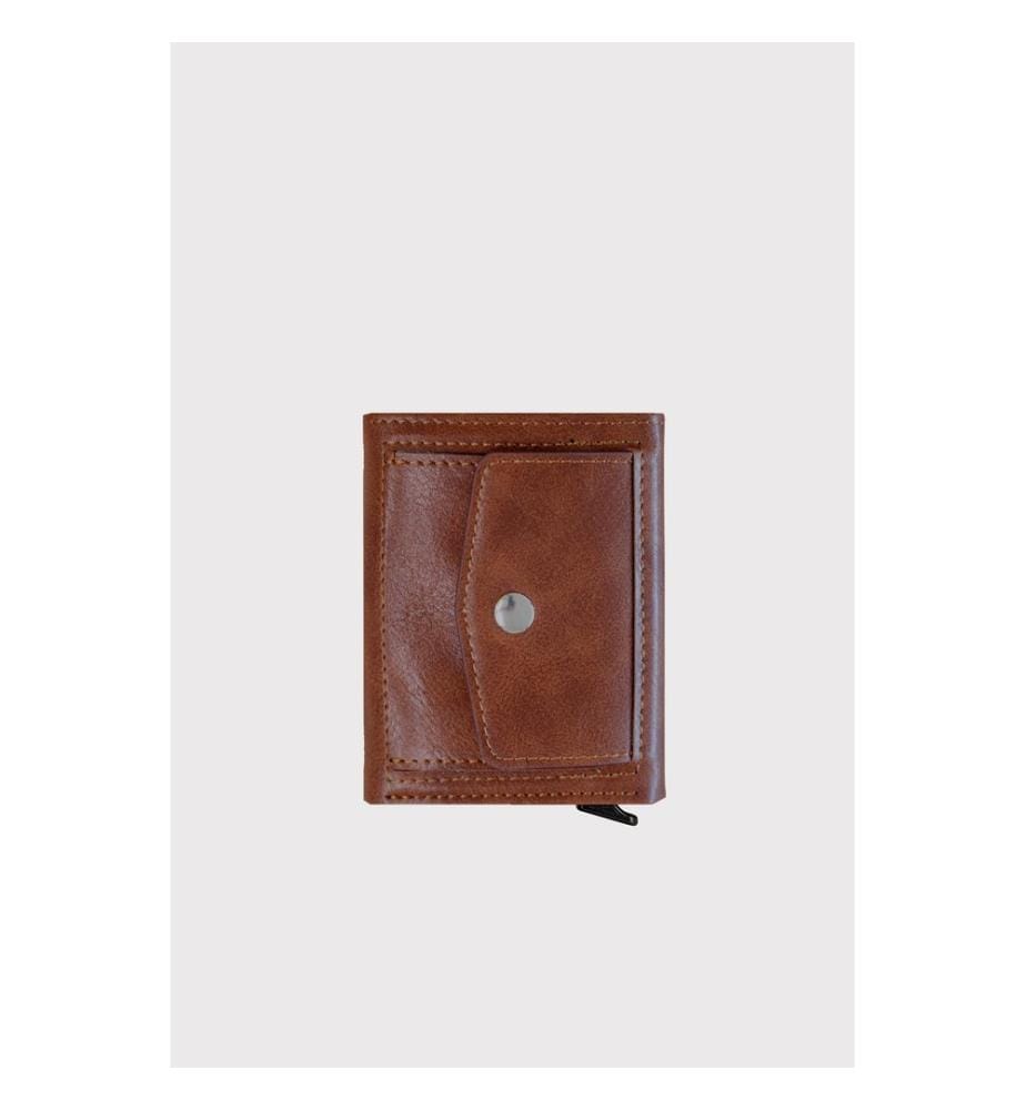 Portefeuille unisexe, 100 % cuir PU, beige