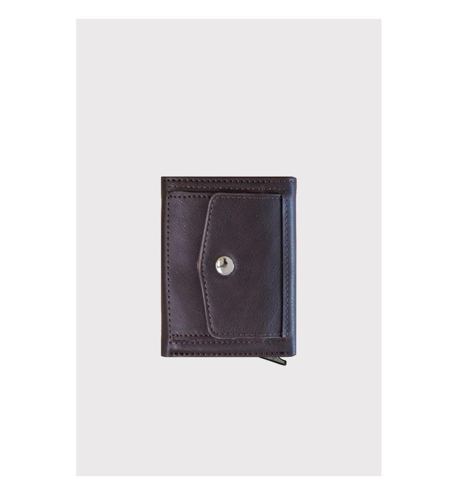 Portefeuille unisexe, 100 % cuir PU, marron