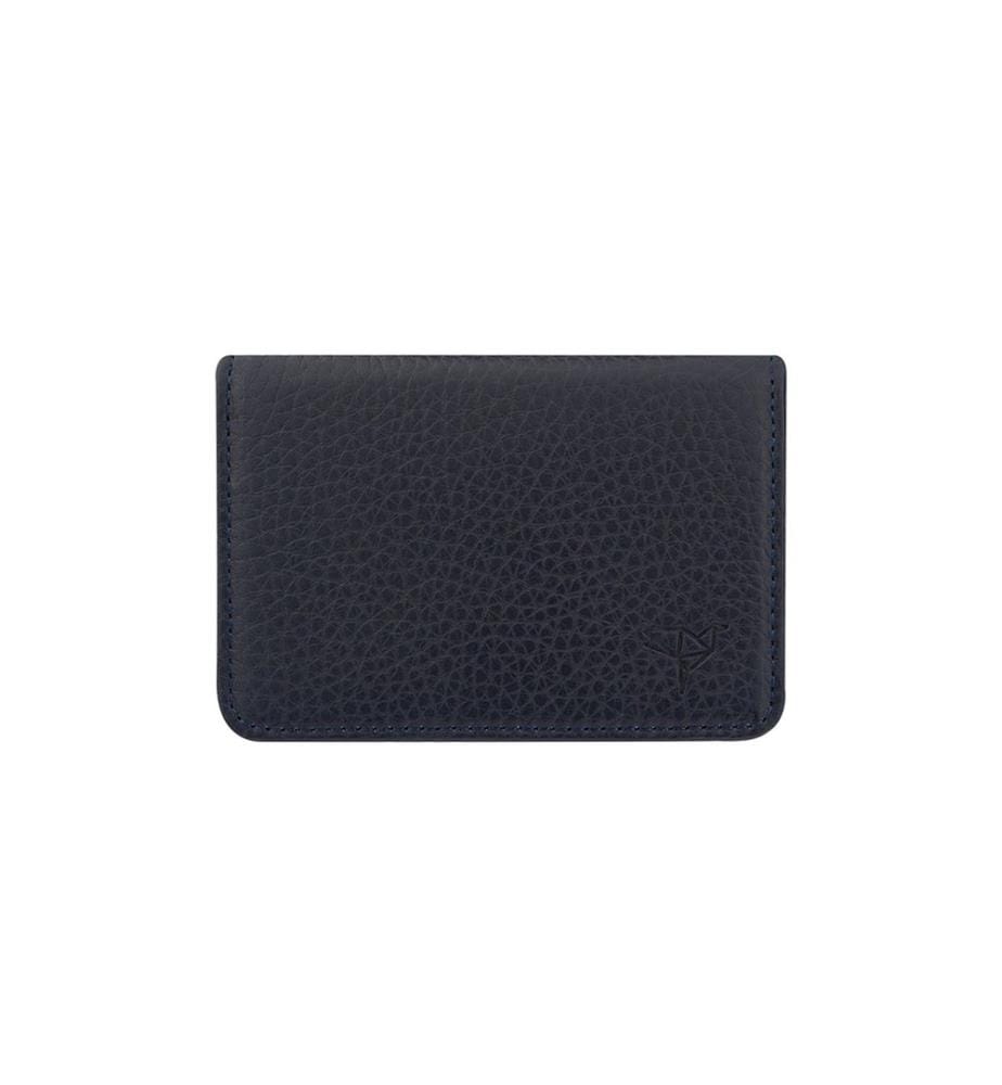 Portefeuille unisexe, 100 % cuir véritable, bleu foncé