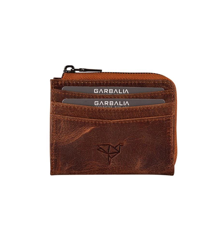 Portefeuille unisexe, 100 % cuir véritable, couleur fauve
