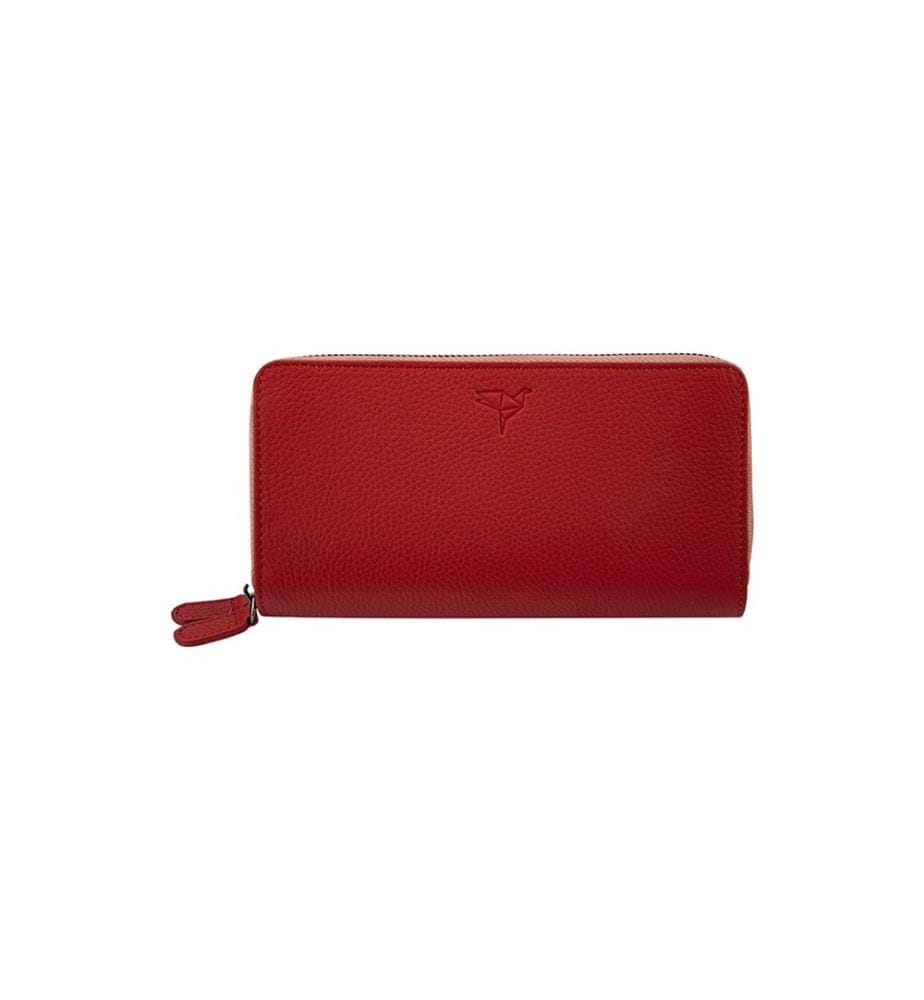 Portefeuille unisexe, 100 % cuir véritable, rose poudré