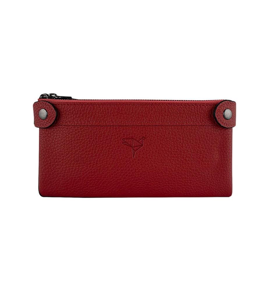 Portefeuille unisexe, 100 % cuir véritable, rose poudré