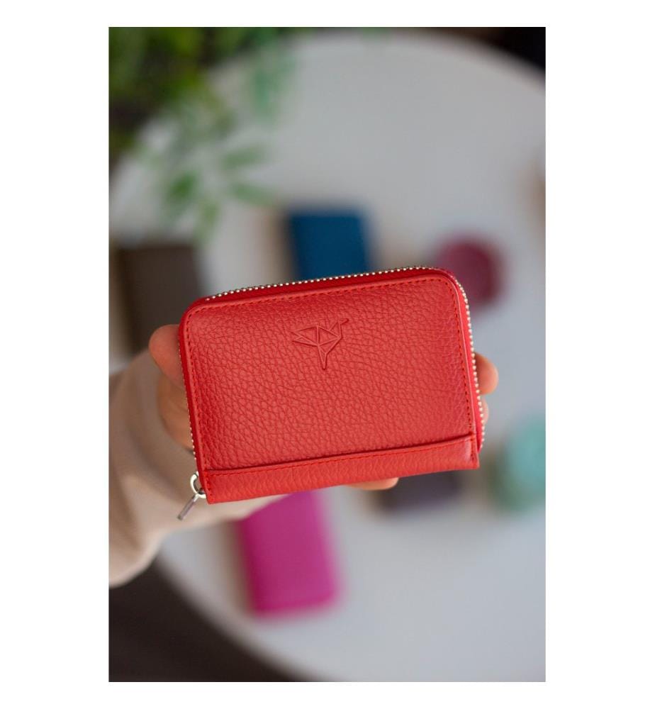 Portefeuille unisexe, 100 % cuir véritable, rose poudré