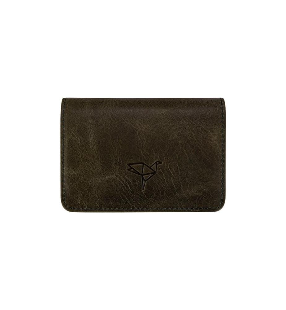 Portefeuille unisexe, 100 % cuir véritable, vert